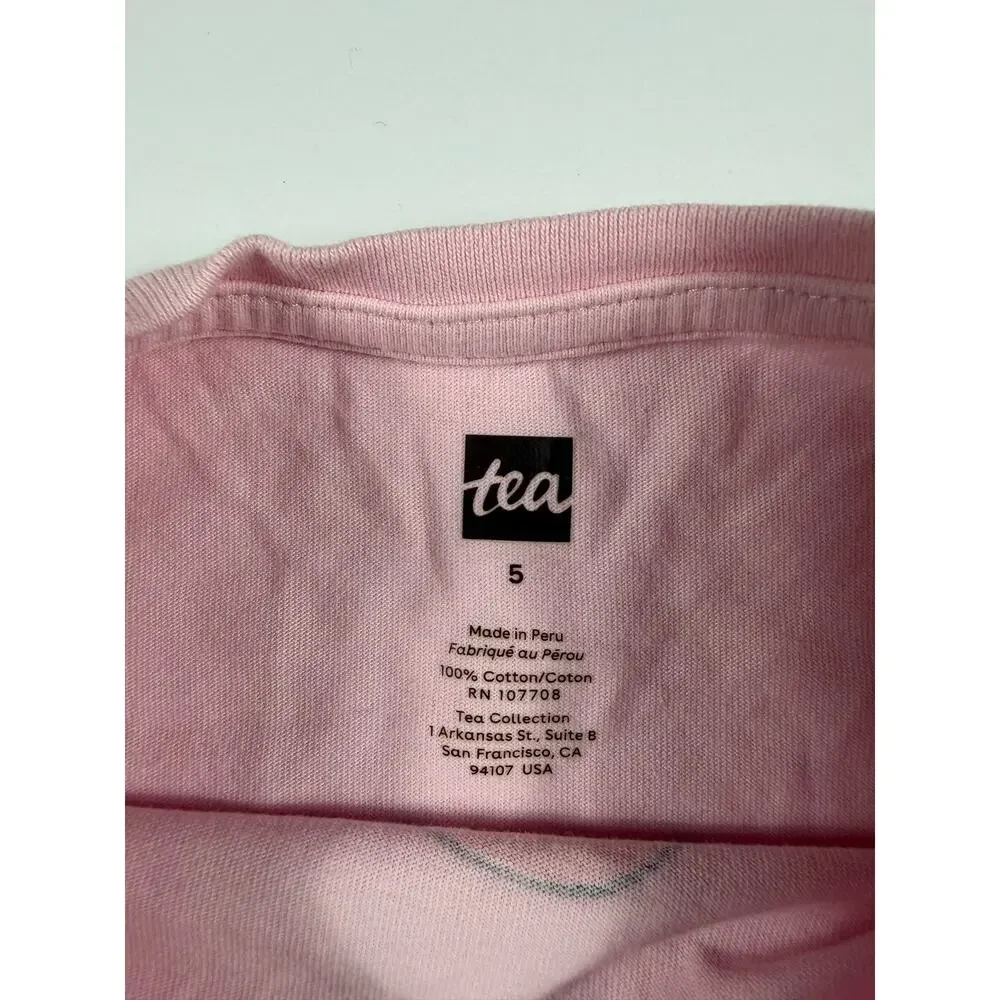 Tea Collection Octopus Ice Cream Graphic Long Sleeve Shirt Pink Size 5